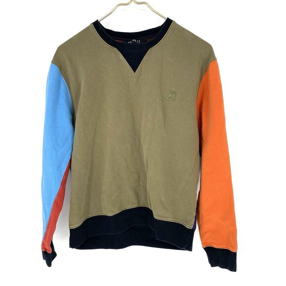 Poler Camp Vibes Roamers Seekers Color Block Crew Neck Sweatshirt Size S - Picture 1 of 7
